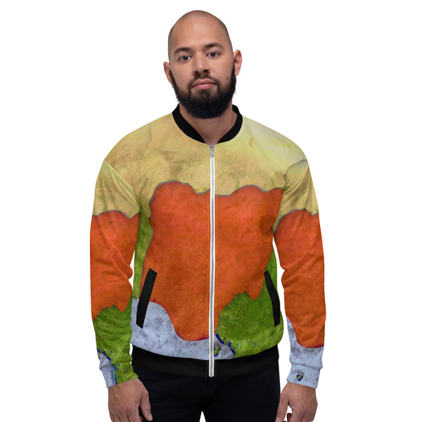 Nigeria Map, Rugged look, Unisex Bomber Jacket