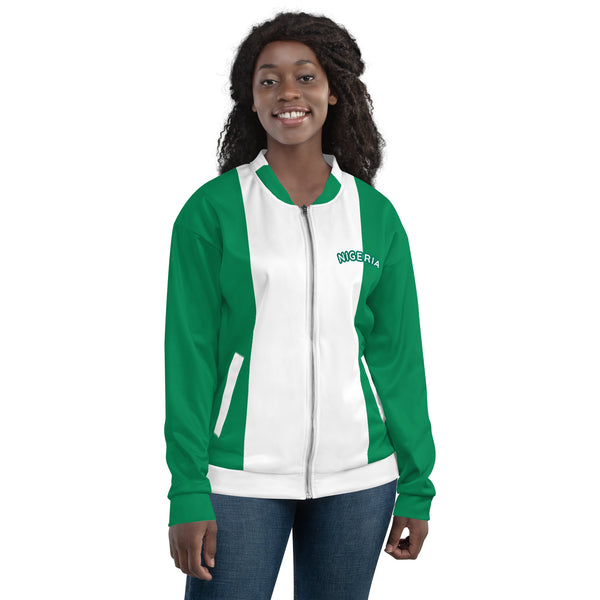 Nigerian Flag, Unisex Bomber Jacket