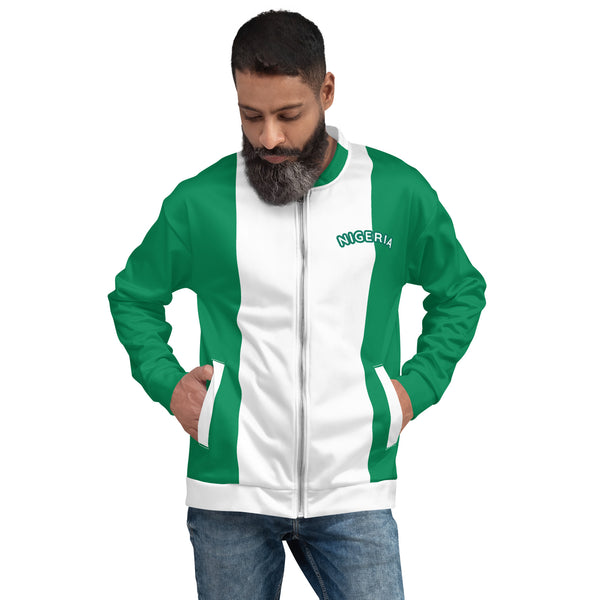 Nigerian Flag, Unisex Bomber Jacket