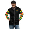 Ghana Flag on Sleeves Unisex Bomber Jacket - Black