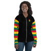 Ghana Flag on Sleeves Unisex Bomber Jacket - Black