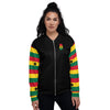 Ghana Flag on Sleeves Unisex Bomber Jacket - Black