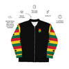 Ghana Flag on Sleeves Unisex Bomber Jacket - Black