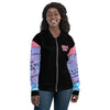 Nigerian Map on sleeves Unisex Bomber Jacket - black
