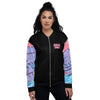 Nigerian Map on sleeves Unisex Bomber Jacket - black