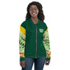 Nigerian Map on sleeves Unisex Bomber Jacket - green