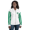 Nigeria Flag on Sleeves Unisex Bomber Jacket - White