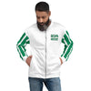Nigeria Flag on Sleeves Unisex Bomber Jacket - White