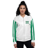 Nigeria Flag on Sleeves Unisex Bomber Jacket - White