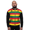 Ghana Flag pattern Unisex Bomber Jacket - Black