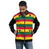 Ghana Flag pattern Unisex Bomber Jacket - Black