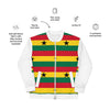Ghana Flag Pattern Unisex Bomber Jacket - White