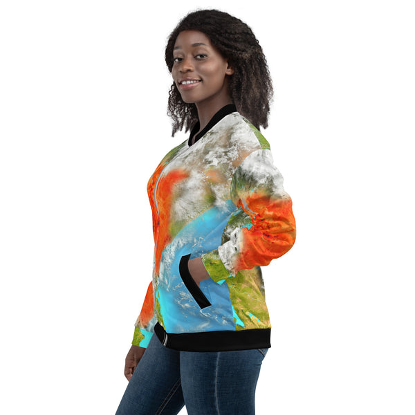 Kenyan Aerial Map, Unisex Bomber Jacket