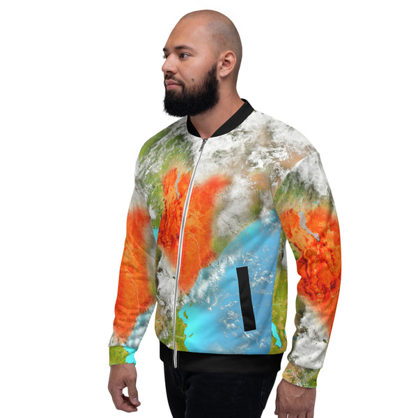 Kenyan Aerial Map, Unisex Bomber Jacket