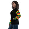 Ghana Flag on Sleeves Unisex Bomber Jacket - Black
