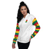 Ghana Flag on Sleeves Unisex Bomber Jacket - White