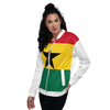 Ghana Flag Unisex Bomber Jacket - White