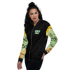 Nigerian Map on sleeves Unisex Bomber Jacket - black