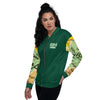 Nigerian Map on sleeves Unisex Bomber Jacket - green
