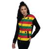 Ghana Flag pattern Unisex Bomber Jacket - Black