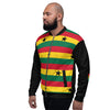 Ghana Flag pattern Unisex Bomber Jacket - Black