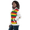 Ghana Flag Pattern Unisex Bomber Jacket - White