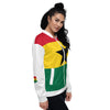 Ghana Flag Unisex Bomber Jacket - White