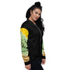 Nigerian Map on sleeves Unisex Bomber Jacket - black