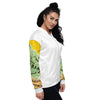 Nigerian Map on sleeves Unisex Bomber Jacket - white