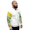 Nigerian Map on sleeves Unisex Bomber Jacket - white