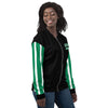 Nigeria Flag on Sleeves Unisex Bomber Jacket - Black