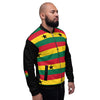 Ghana Flag pattern Unisex Bomber Jacket - Black