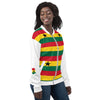 Ghana Flag Pattern Unisex Bomber Jacket - White