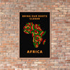 Bring Our Roots Closer - Africa, Framed Wall Art in Color, on Black