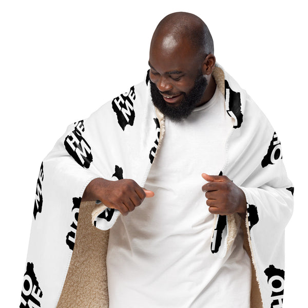 Nigeria Home Map on White, Sherpa Blanket