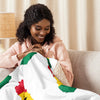 Ghana Map & Flag Sherpa Blanket - White