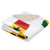 Ghana Map & Flag Sherpa Blanket - White