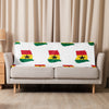 Ghana Map & Flag Sherpa Blanket - White
