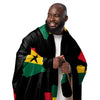 Ghana Map & Flag Sherpa Blanket - black