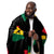 Ghana Map & Flag Sherpa Blanket - black