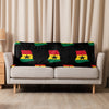 Ghana Map & Flag Sherpa Blanket - black