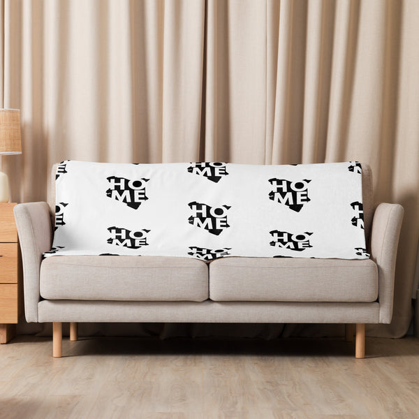 Kenya Home Map on White, Sherpa Blanket