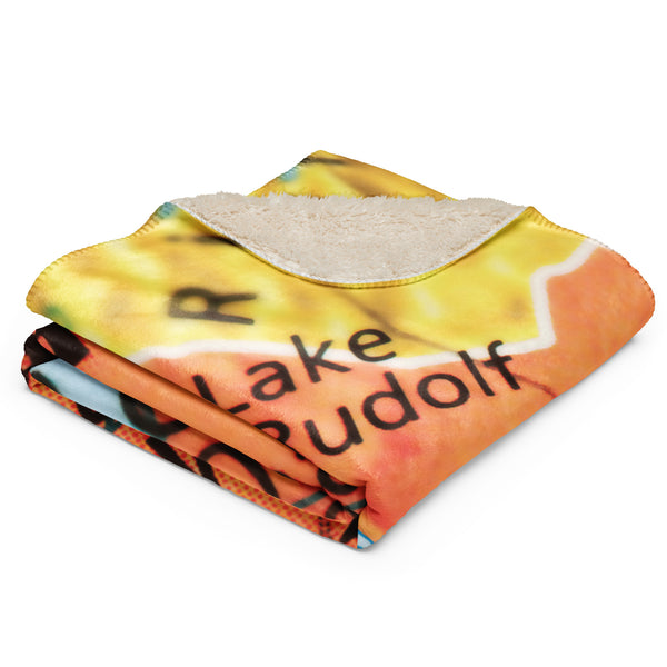 Kenya Map, Sherpa Blanket