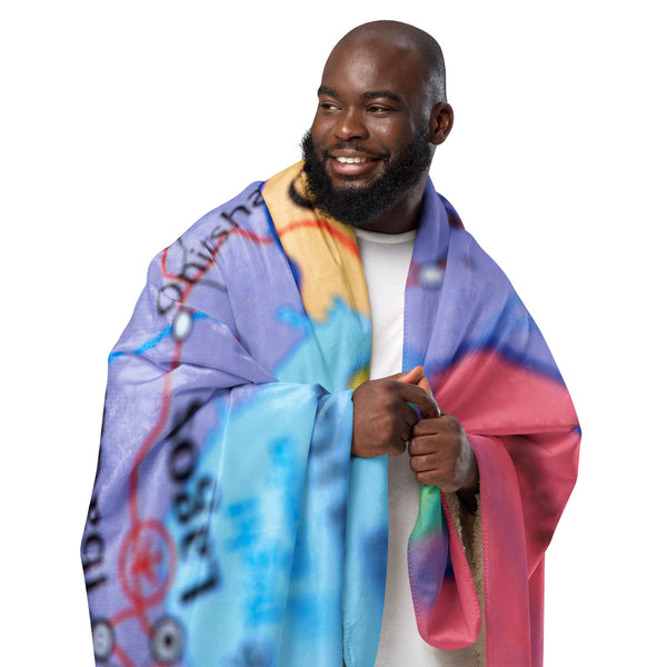 Nigeria Map Sherpa Blanket
