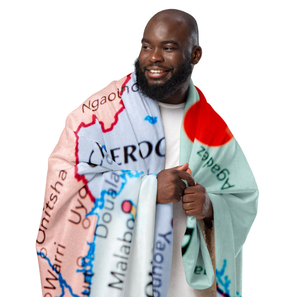 Nigeria Map Sherpa Blanket