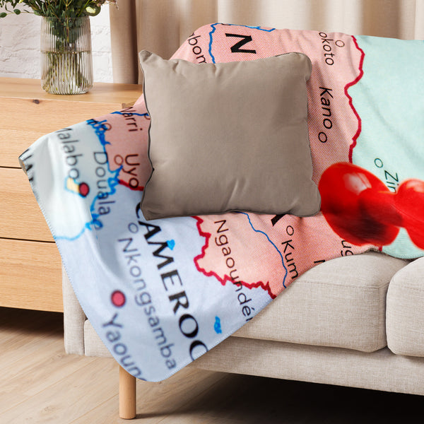 Nigeria Map Sherpa Blanket