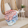 Nigeria Map Sherpa Blanket