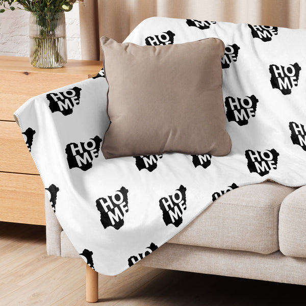Nigeria Home Map on White, Sherpa Blanket