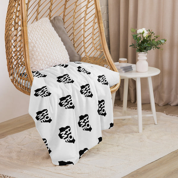 Nigeria Home Map on White, Sherpa Blanket