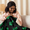 Nigeria Home Green Map on Black, Sherpa Blanket